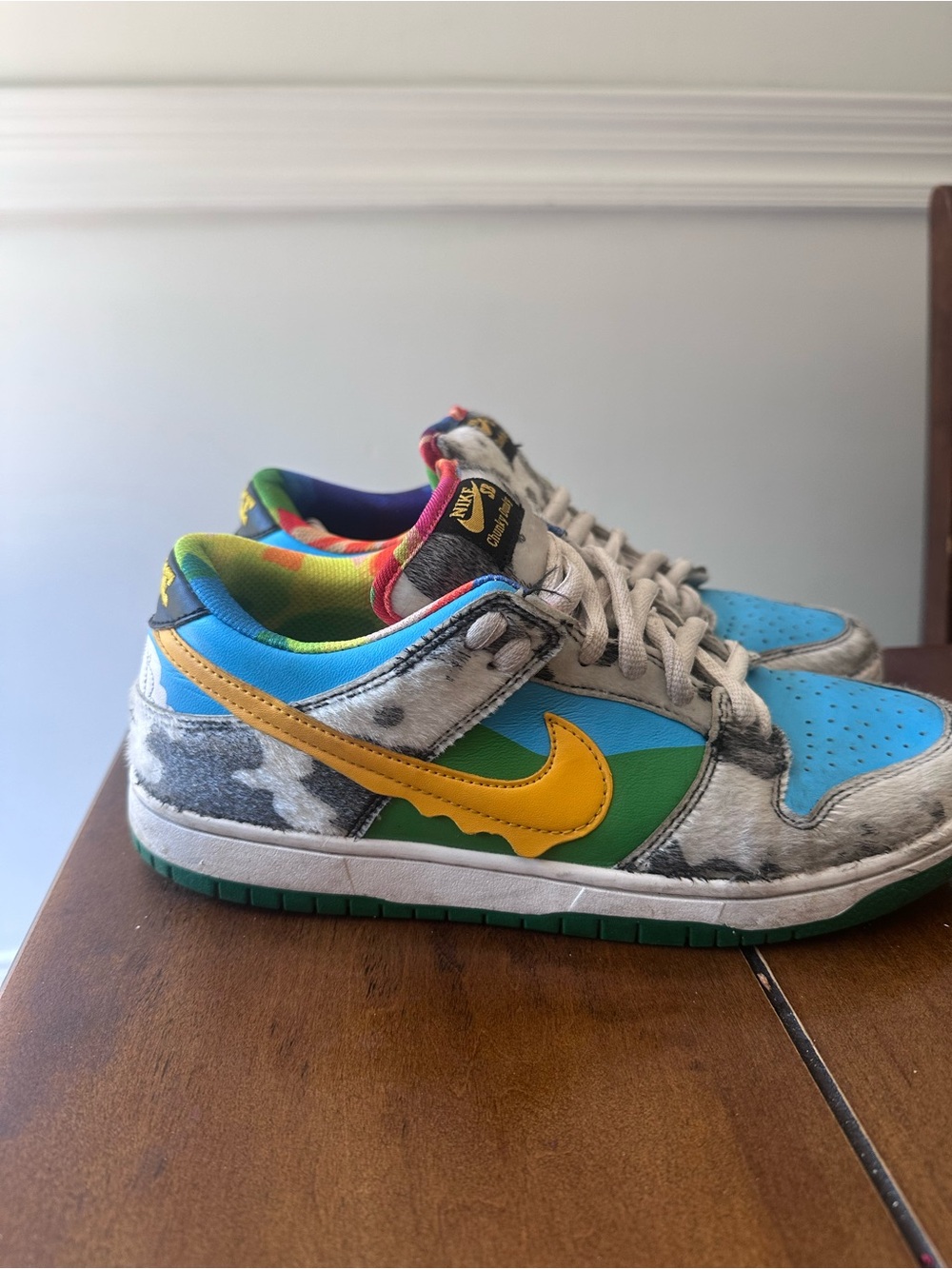 Nike Kids Multicolor Low-Top Sneakers with Yellow Swoosh